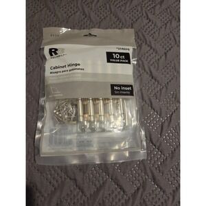 10 Pack Style Selections Flush Self-Closing Cabinet Hinges Satin Nickel